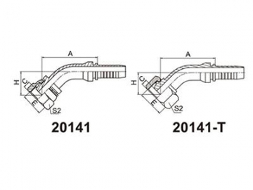 20141 Metric 45° Elbow Female Multi Seal Fittings