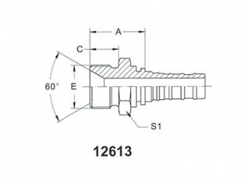 12613 BSP Male 60° Cone Seat Fittings