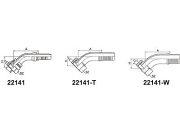 22141(W)(T) BSP 45° Elbow Female Multi Seal Fittings