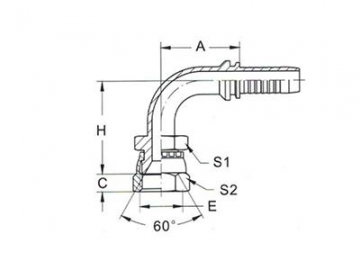 29691(W) BSP 90° Elbow Female Fittings 60° Cone -JIS B8363