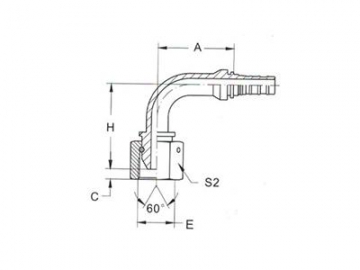 22693-W BSP 90° Elbow Female Fittings 60° Cone