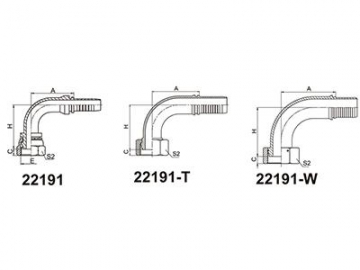 22191(W)(T) BSP 90° Elbow Female Multi Seal Fittings