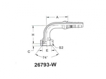 26793-W JIC 90° Elbow Female 74° Cone Fittings