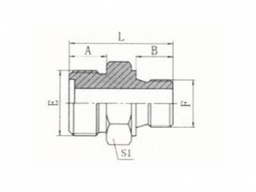 1EL Metric Male O-Ring Seal / Bonded Seal Hose Adapter