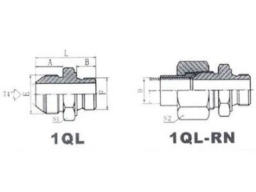 1QL Metric Male 74° / Boned Seal Hose Adapter