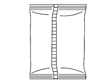 Horizontal flow wrapper, packing machine with gas flush device