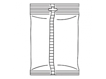 Horizontal flow wrapper, packing machine with gas flush device