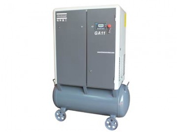 Tank Mounted Rotary Screw Air Compressor, GA Series Compressor