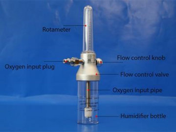 Brass Body Oxygen Flowmeter, wall connection, ABS valve stem