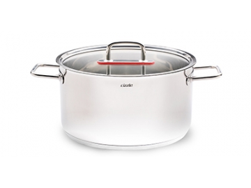 Stainless Steel Saucepan, Casserole with Glass Lid