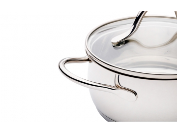 Stainless Steel Saucepan, Casserole with Solid Metal Handle