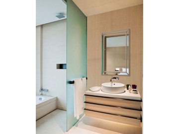 Rectangular Wood Frame Bathroom Mirror