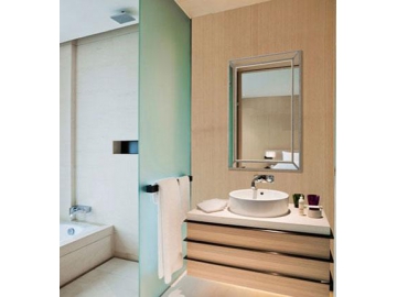 Rectangular Wood Frame Bathroom Mirror