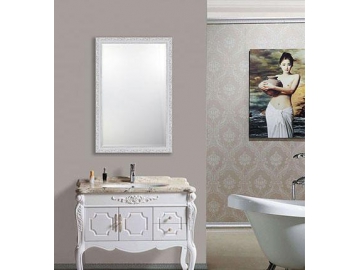 Rectangular Wood Frame Bathroom Mirror