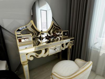 Makeup Vanity and Dressing Table with Glass Mirror