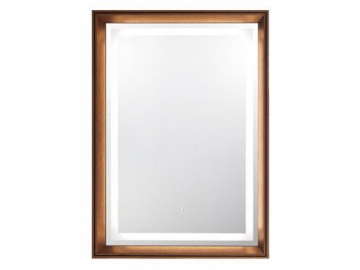 Framed Glass Mirror with LED Light Tube