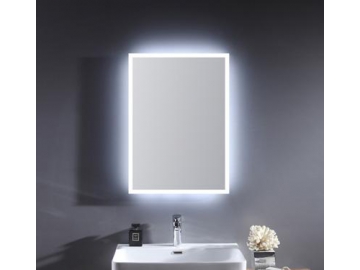 Glass Frameless Wall Mirror with LED Backlit Light