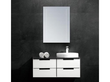 Glass Frameless Wall Mirror with LED Backlit Light