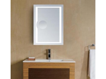 Glass Frameless Wall Mirror with LED Backlit Light