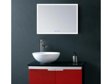 Glass Frameless Wall Mirror with LED Backlit Light