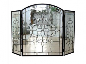 Stained Glass Fireplace Screen