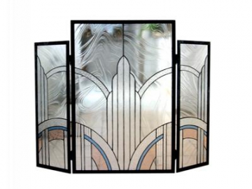 Stained Glass Fireplace Screen