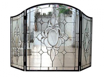 Stained Glass Fireplace Screen