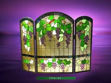 Stained Glass Fireplace Screen