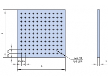 Solid Aluminum Optical Breadboards with grid