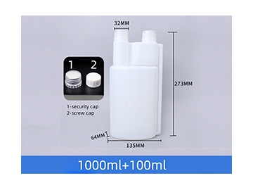 HDPE Bottle, Plastic Twin Neck Bottle