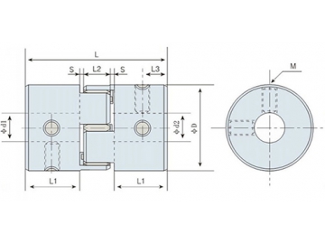 LK17-1 Curved Jaw Coupling - Setscrew Type