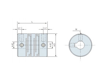 LK7-3 Slit Coupling - Beam Type -Keyway Type - Parallel