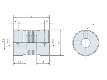 LK6-1 Bellows Coupling - Setscrew Type