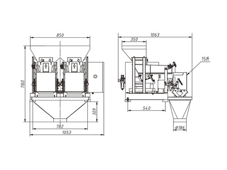 JW-AX2 Dual Head Linear Weigher Stainless Steel Machine,50-3000g, 4.5L