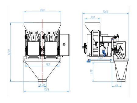 JW-AXM2 Dual Heads Linear Weigher Stainless Steel Machine,1000-12000g, 15L