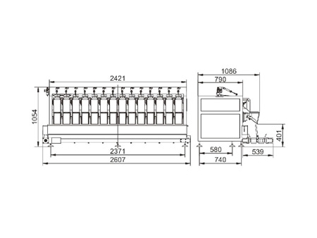 JW-A14 Fourteen Heads Linear Weigher Stainless Steel Machine,500-5000g,4.5L