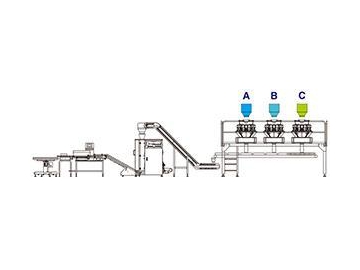 JW-MIX2 Horizontal Weighing and Packing Line for Mixed Products with 10 Head Weigher