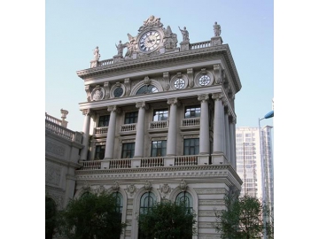 Romanesque Tower Clock with Sculptures