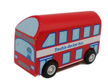 Wooden Toy Car/ School Bus/ Taxi/ Police Car Set