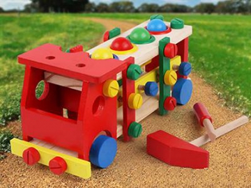 DIY Assemble Wooden Truck School Bus Block