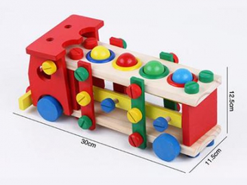 DIY Assemble Wooden Truck School Bus Block