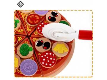 Kid Wooden Pizza Toy Cutting