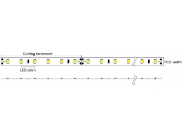 High-efficiency Indoor IP20 2835 SMD Warm White LED Strip Light