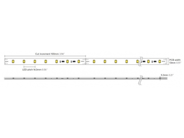 Long Run IP65 White LED Strip Light, SMD 2835 LED, 10m/20m/50m/100m