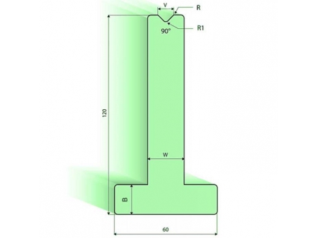 90° T-dies, H=120mm, Amada Press Brake Tooling