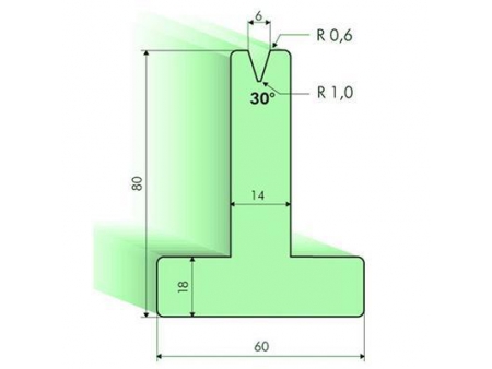 30° T-dies, H=80mm, Amada Press Brake Tooling