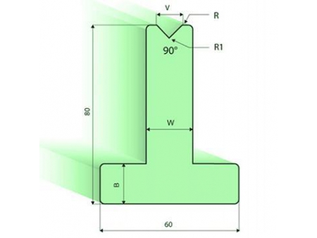 90° T-dies, H=80mm, Amada Press Brake Tooling