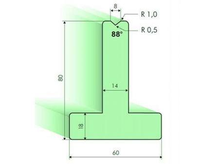 88° T-dies, H=80mm, Amada Press Brake Tooling