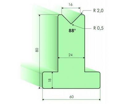 88° T-dies, H=80mm, Amada Press Brake Tooling