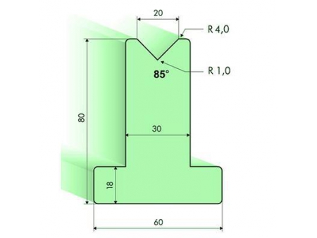 85° T-dies, H=80mm, Amada Press Brake Tooling